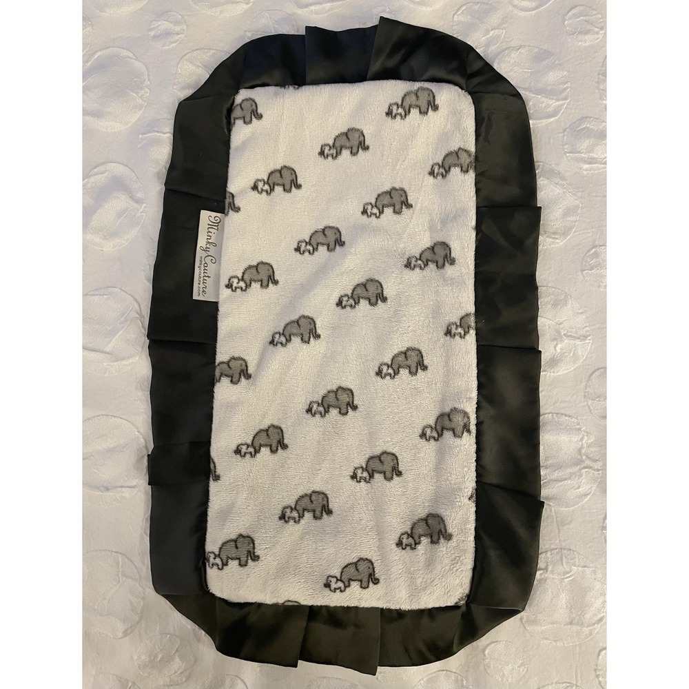 Minky Couture Baby Blanket Elephant Mini Security Lovey 11" x 19" Soft Comfort